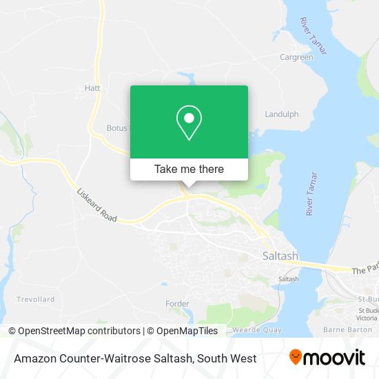 Amazon Counter-Waitrose Saltash map