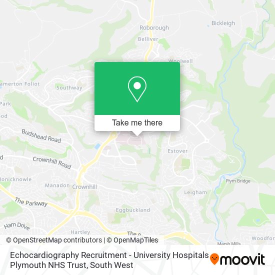 Echocardiography Recruitment - University Hospitals Plymouth NHS Trust map