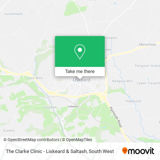 The Clarke Clinic - Liskeard & Saltash map