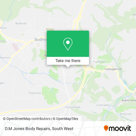 D.M Jones Body Repairs map