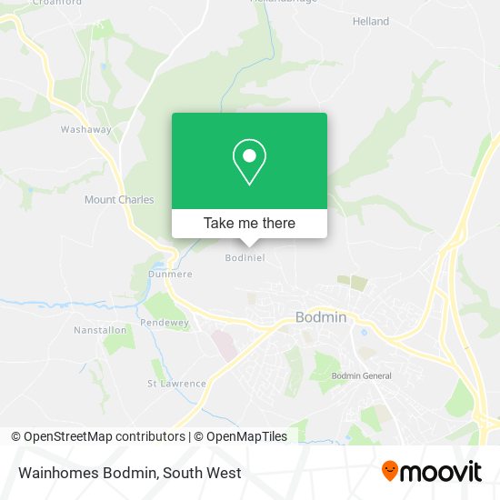 Wainhomes Bodmin map
