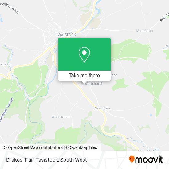 Drakes Trail, Tavistock map