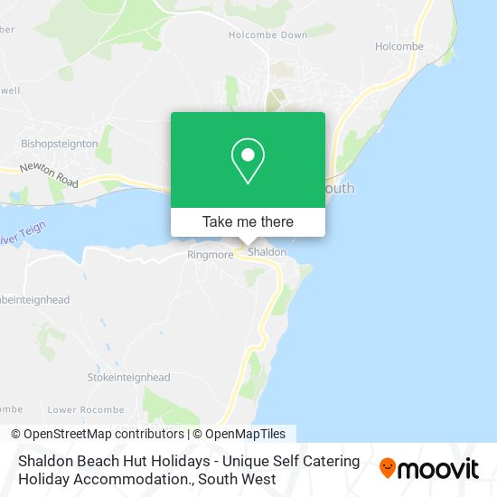 Shaldon Beach Hut Holidays - Unique Self Catering Holiday Accommodation. map