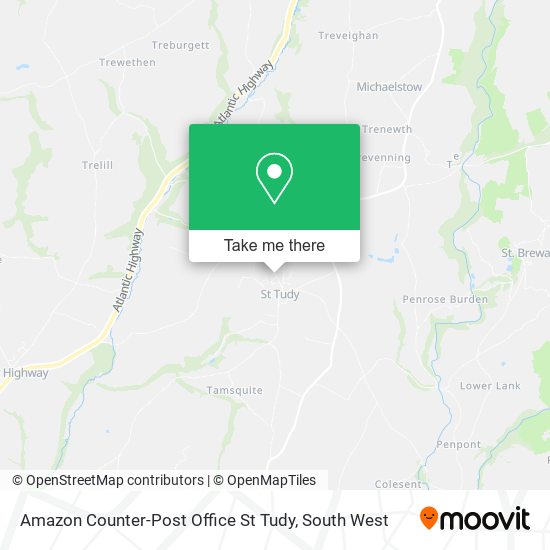 Amazon Counter-Post Office St Tudy map