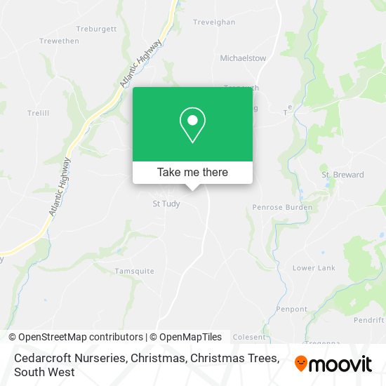 Cedarcroft Nurseries, Christmas, Christmas Trees map