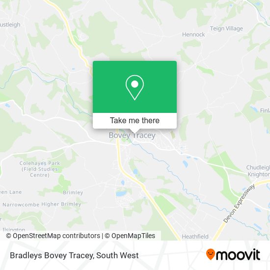 Bradleys Bovey Tracey map