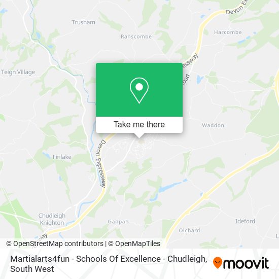 Martialarts4fun - Schools Of Excellence - Chudleigh map