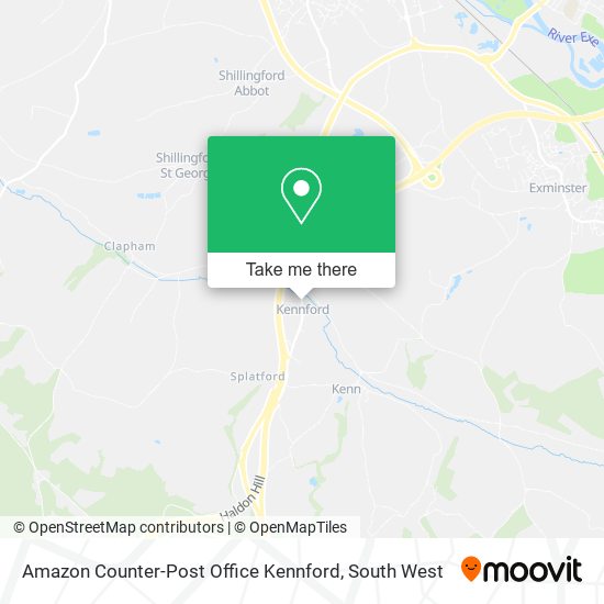 Amazon Counter-Post Office Kennford map