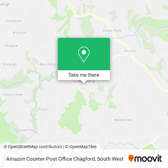 Amazon Counter-Post Office Chagford map