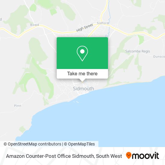 Amazon Counter-Post Office Sidmouth map