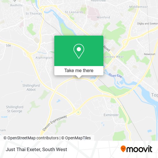 Just Thai Exeter map