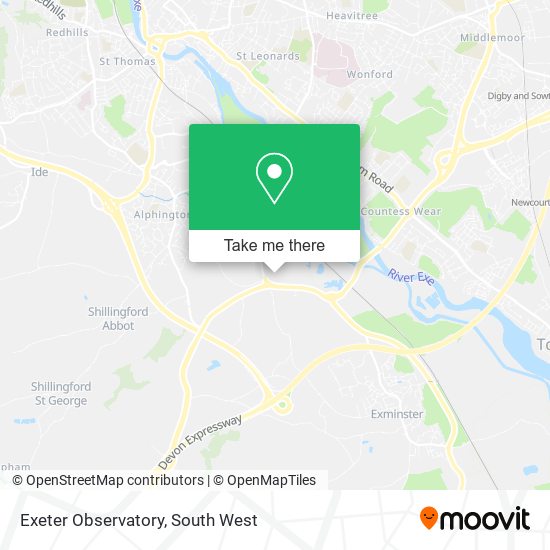 Exeter Observatory map