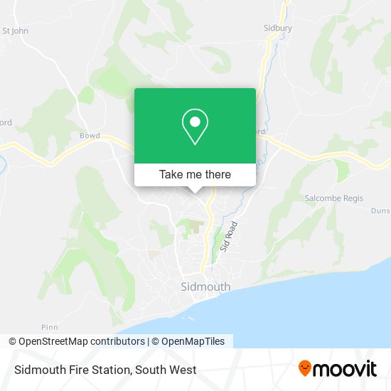 Sidmouth Fire Station map