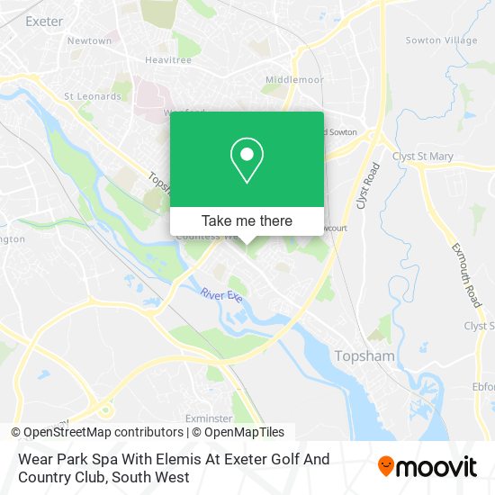 Wear Park Spa With Elemis At Exeter Golf And Country Club map