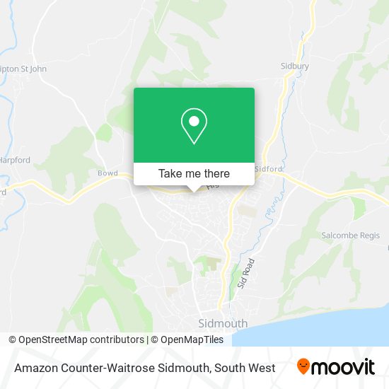 Amazon Counter-Waitrose Sidmouth map