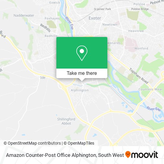 Amazon Counter-Post Office Alphington map