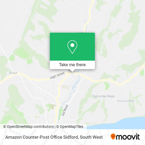 Amazon Counter-Post Office Sidford map