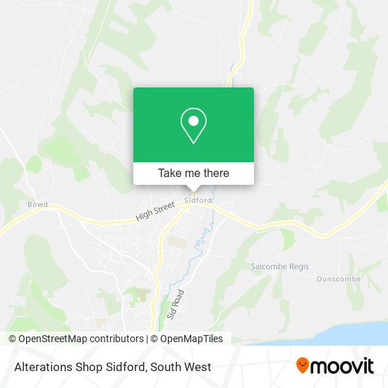 Alterations Shop Sidford map