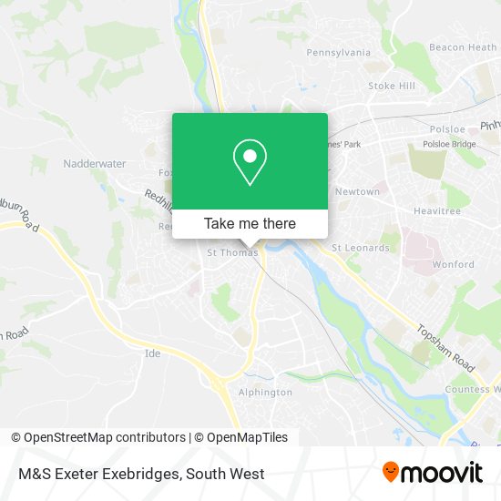 M&S Exeter Exebridges map