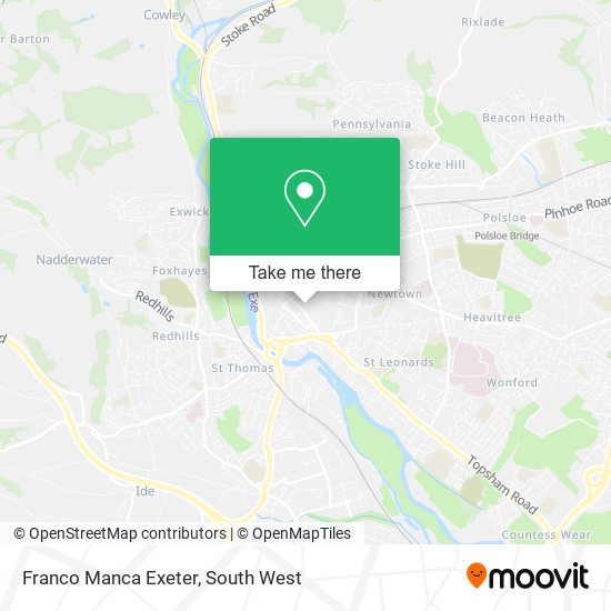 Franco Manca Exeter map