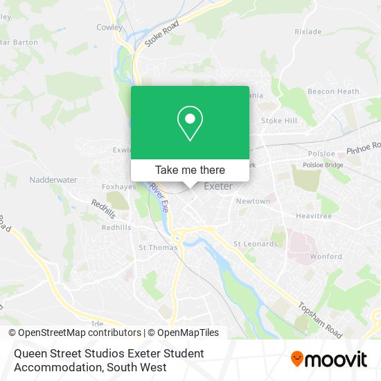 Queen Street Studios Exeter Student Accommodation map