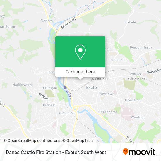 Danes Castle Fire Station - Exeter map