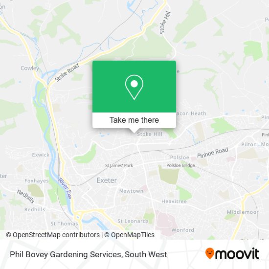 Phil Bovey Gardening Services map
