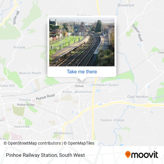 Pinhoe Railway Station map