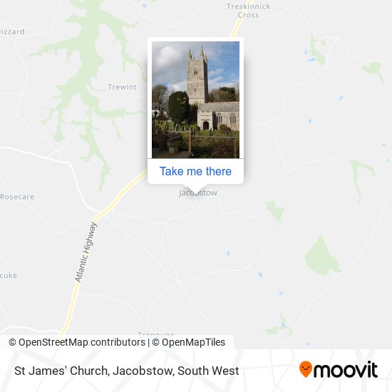 St James' Church, Jacobstow map