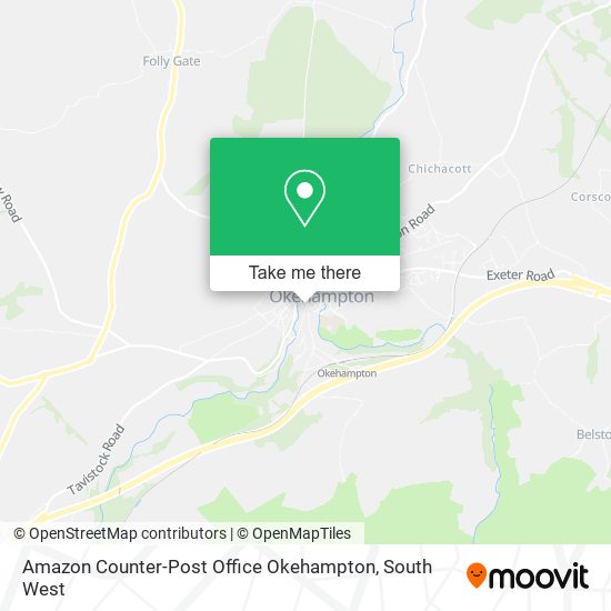 Amazon Counter-Post Office Okehampton map