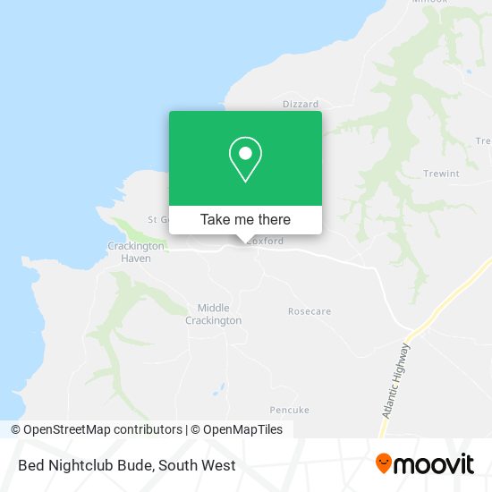 Bed Nightclub Bude map