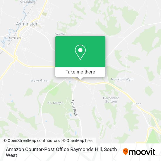 Amazon Counter-Post Office Raymonds Hill map