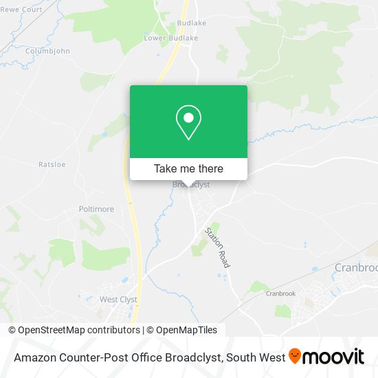 Amazon Counter-Post Office Broadclyst map
