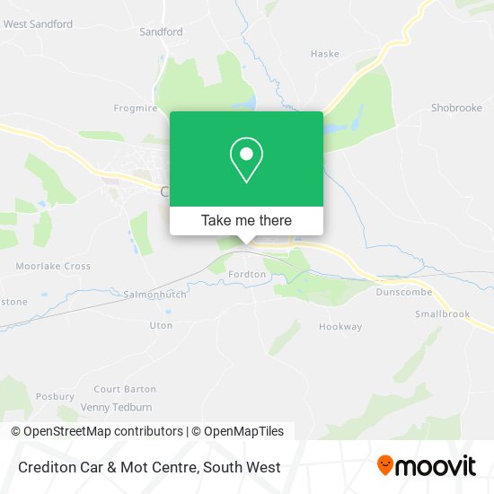 Crediton Car & Mot Centre map