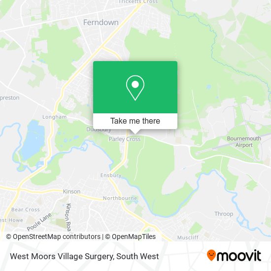 West Moors Village Surgery map