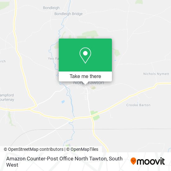 Amazon Counter-Post Office North Tawton map