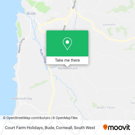 Court Farm Holidays, Bude, Cornwall map