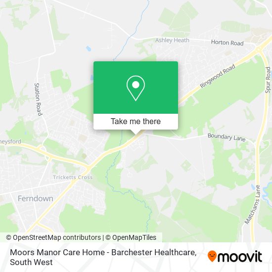 Moors Manor Care Home - Barchester Healthcare map