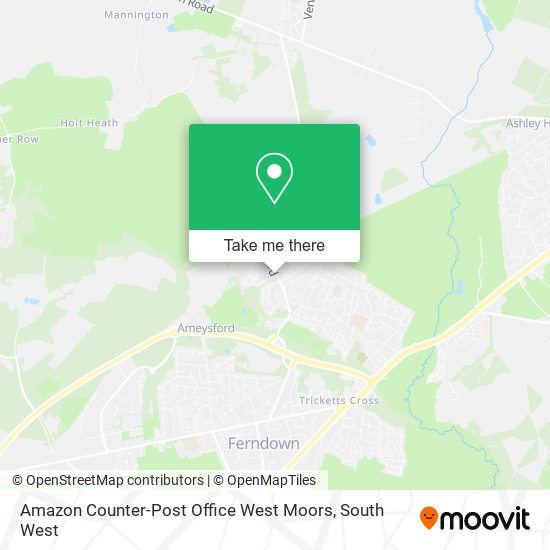 Amazon Counter-Post Office West Moors map