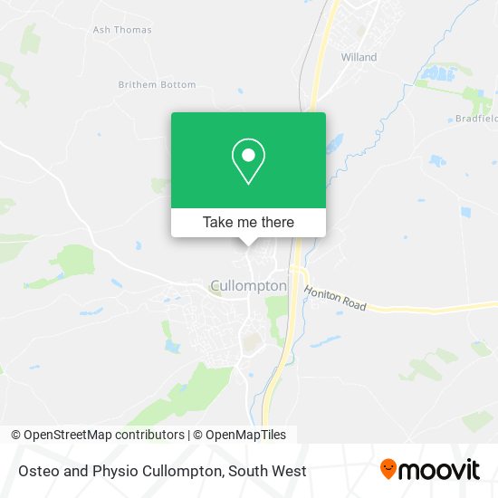 Osteo and Physio Cullompton map