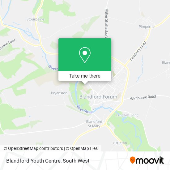 Blandford Youth Centre map