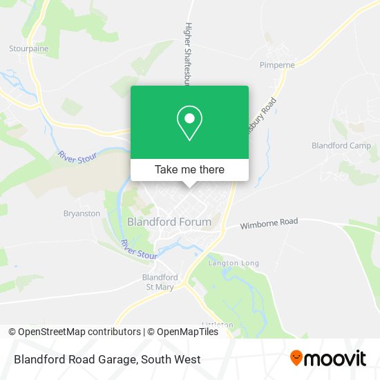 Blandford Road Garage map