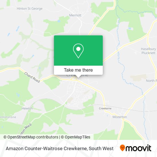 Amazon Counter-Waitrose Crewkerne map