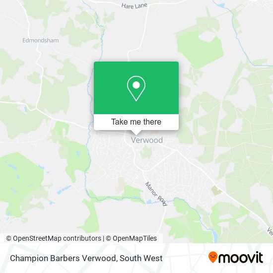 Champion Barbers Verwood map