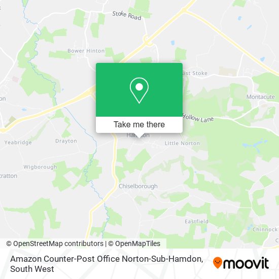 Amazon Counter-Post Office Norton-Sub-Hamdon map