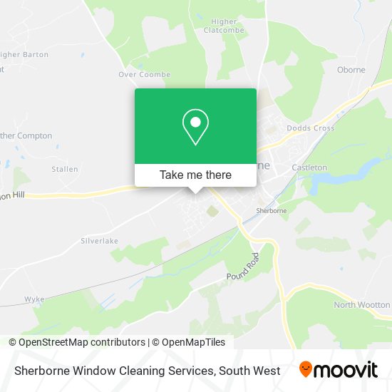 Sherborne Window Cleaning Services map