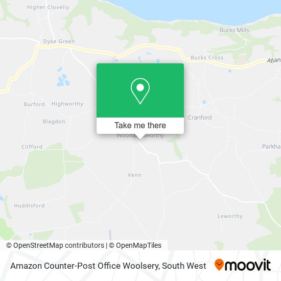 Amazon Counter-Post Office Woolsery map