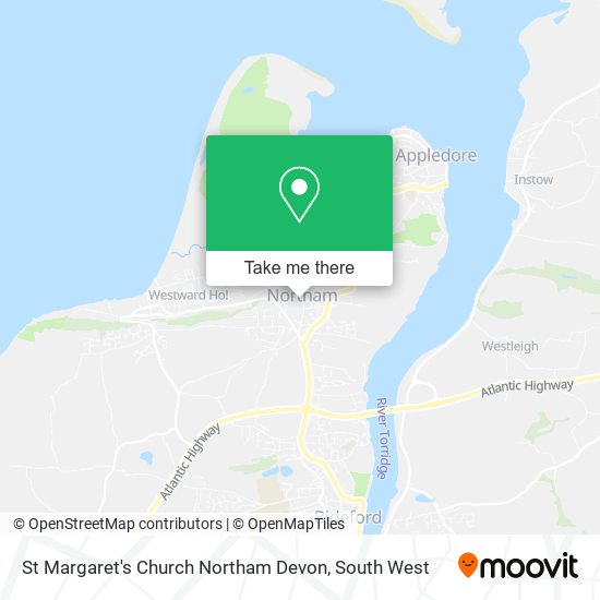 St Margaret's Church Northam Devon map