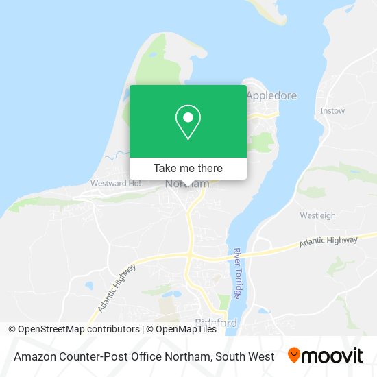Amazon Counter-Post Office Northam map