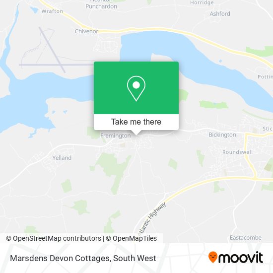 Marsdens Devon Cottages map
